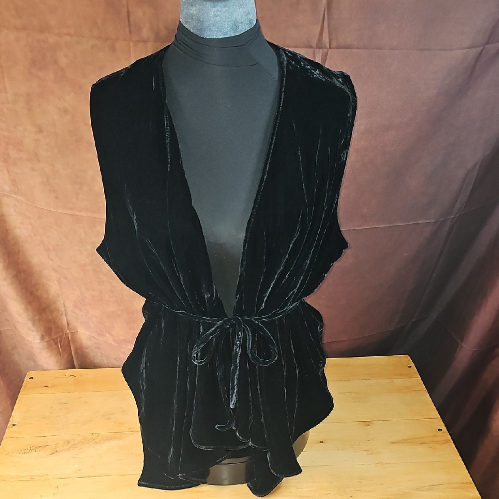 Coldwater Creek Black Velvet Vest